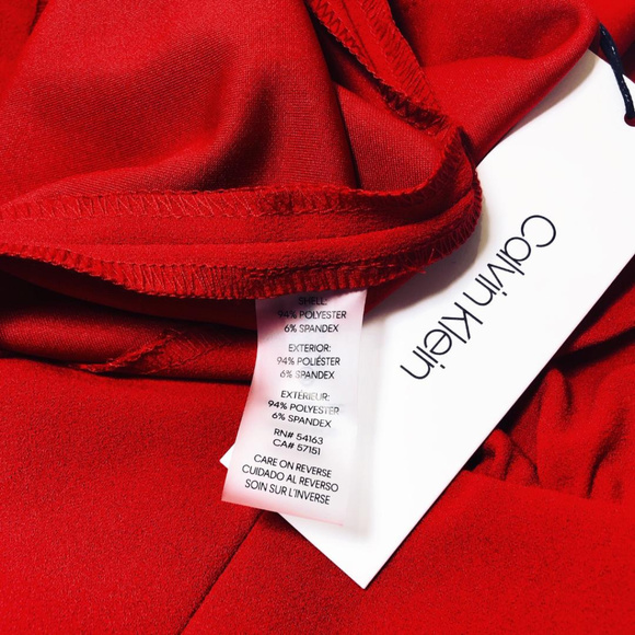 SOLD Calvin Klein V Neck Cap Sleeve Red Midi Dress - Picture 6 of 7